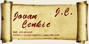Jovan Cenkić vizit kartica